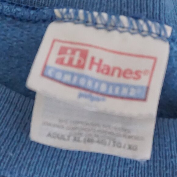 Vintage Hanes Sweater Sky Blue Embroidered Savannah Georgia Nautical XL - Picture 4 of 12